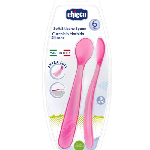 Cuchara De Silicona Chicco X2- Pink