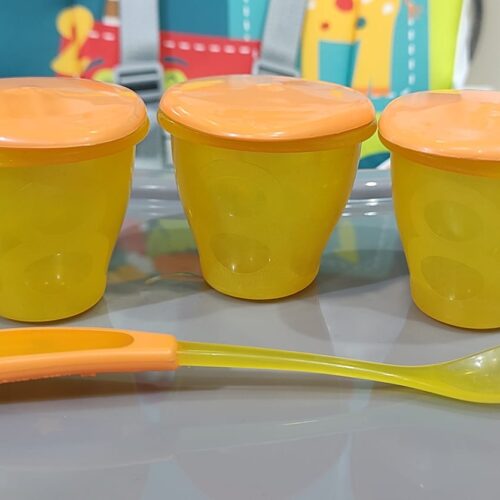 Set de Recipientes con Tapa y Cuchara