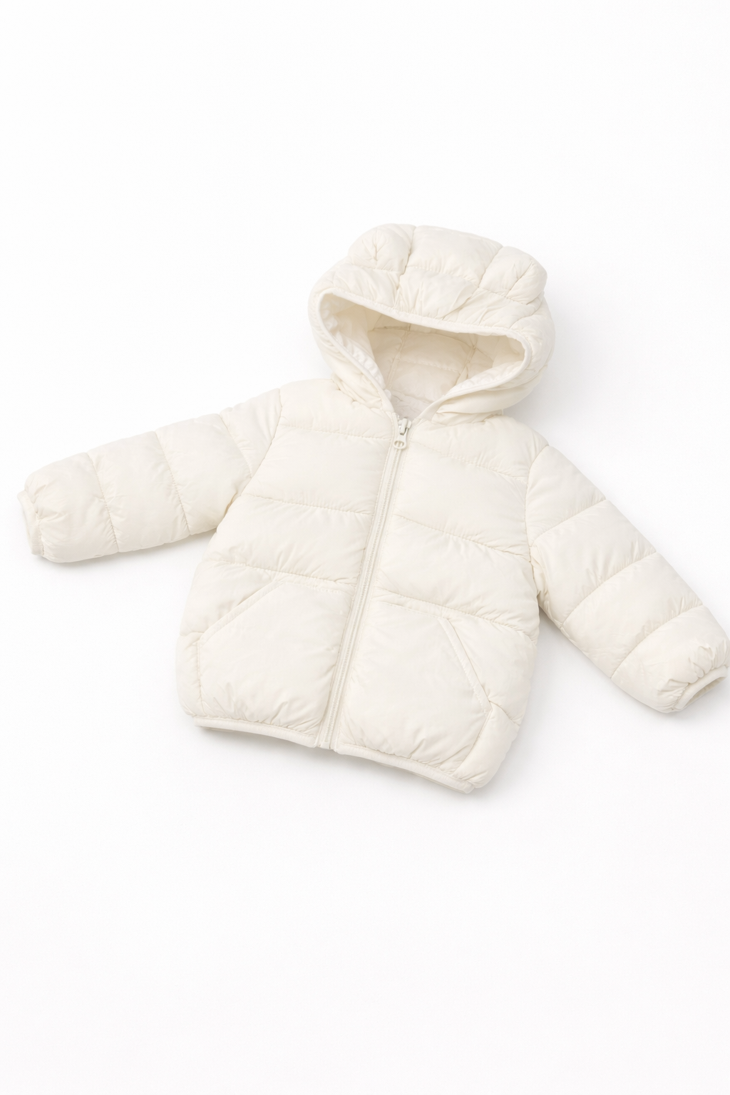 Campera Inflable con capucha- Marfil