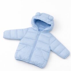 Campera Inflable con capucha- Celeste