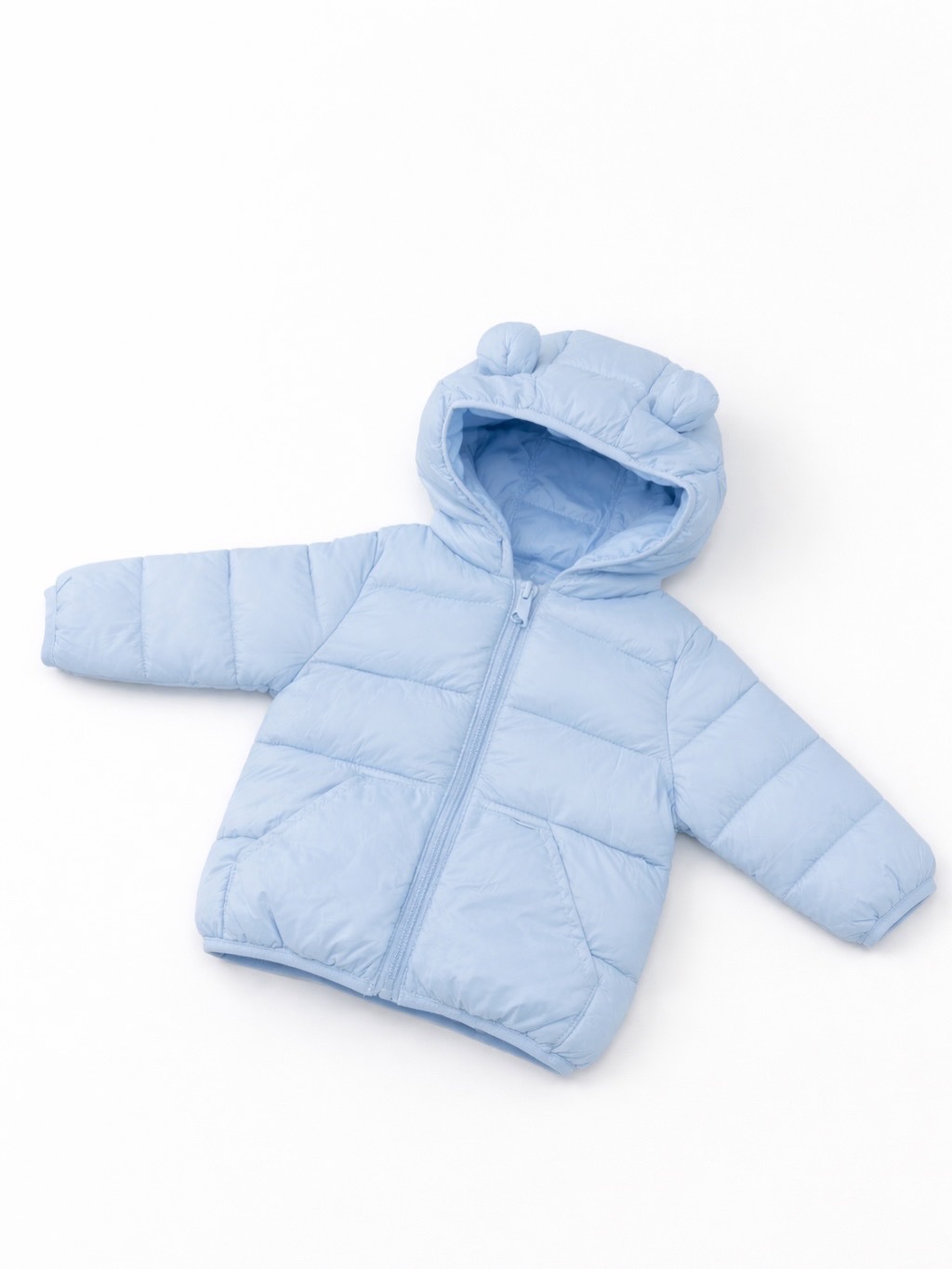 Campera Inflable con capucha- Celeste