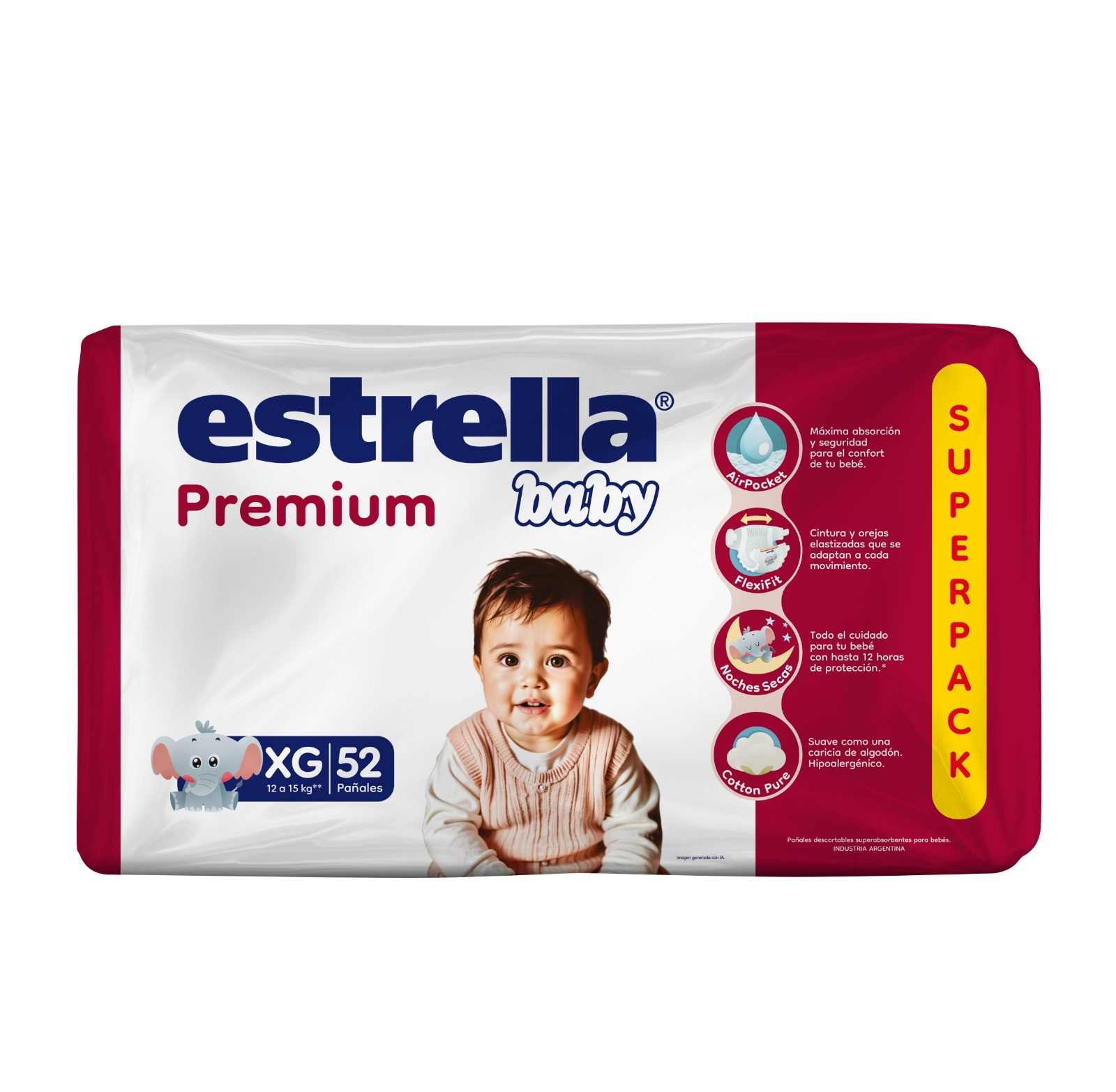 c7ea7bb8-acad-4e40-82bc-2bf624cbd889 Pañal Estrella Premium XG X52
