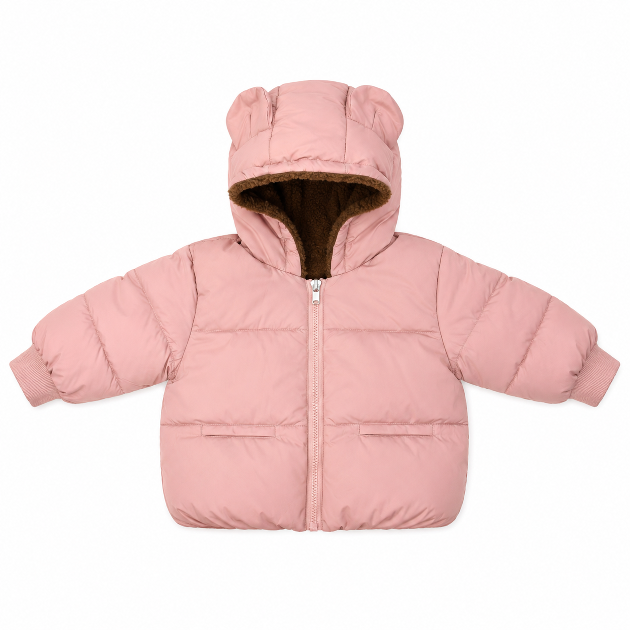 Campera Inflable con abrigo- Pink